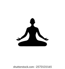 A yoga icon silhouette vector isolated