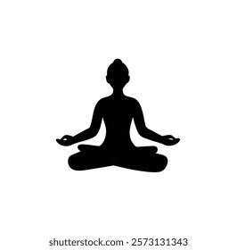 A yoga icon silhouette vector isolated