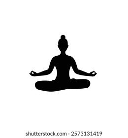 A yoga icon silhouette vector isolated