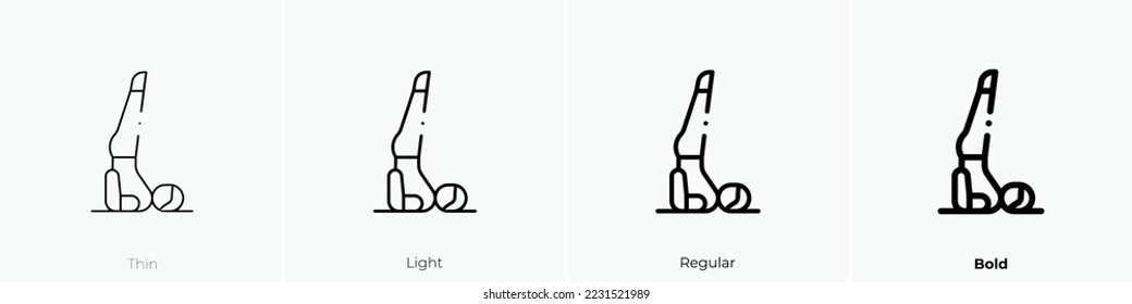 yoga icon. Thin, Light Regular And Bold style design isolated on white background