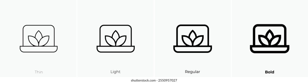 yoga icon. Thin, Light Regular And Bold style design isolated on white background