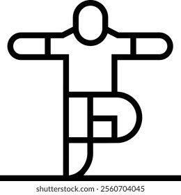 yoga icon. Thin linear style design isolated on white background