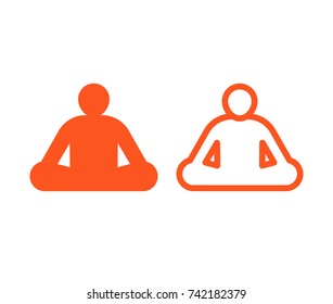 yoga icon in two styles
