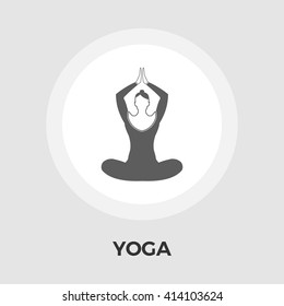 Yoga icon vector. Flat icon isolated on the white background. Editable EPS file. Vector illustration.
