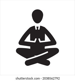 Icono de yoga. Vector y glifo