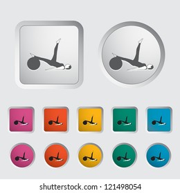 Yoga icon. Vector illustration.