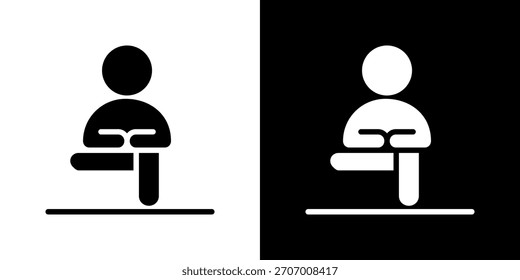 Yoga Icon Ilustración vectorial. Diseño De Estilo Plano Creado Para Una Flexibilidad Creativa En Versiones Claras Y Oscuras.