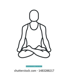 Yoga icon vector illustration logo template for many purpose