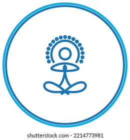 yoga icon vector image in a circle with blue border
