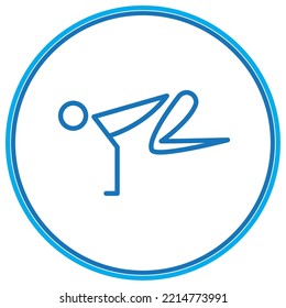 imagen vectorial de icono de yoga en círculo con borde azul