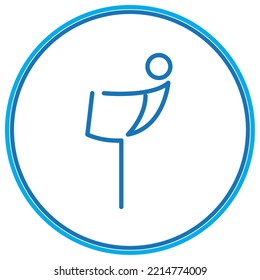 yoga icon vector image in a circle with blue border