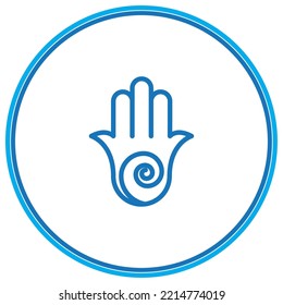 Yoga-Symbol, Vektorbild eines Kreises mit blauer Grenze