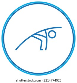 imagen vectorial de icono de yoga en círculo con borde azul