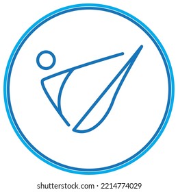 yoga icon vector image in a circle with blue border