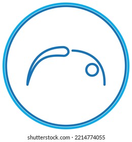 yoga icon vector image in a circle with blue border