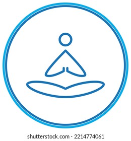 Yoga-Symbol, Vektorbild eines Kreises mit blauer Grenze