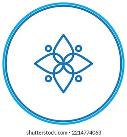 yoga icon vector image in a circle with blue border