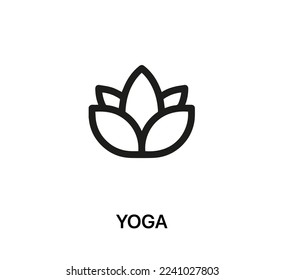vector de icono del yoga. Signo de estilo lineal para concepto móvil y diseño web. ilustración de símbolo de yoga. Gráficos vectoriales de píxeles - Vector.