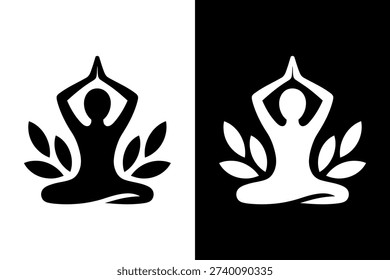 Yoga icon vector on White Background ,Vector Art Illustration on white background.	