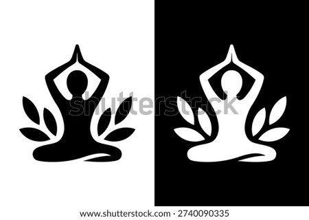 Yoga icon vector on White Background ,Vector Art Illustration on white background.	