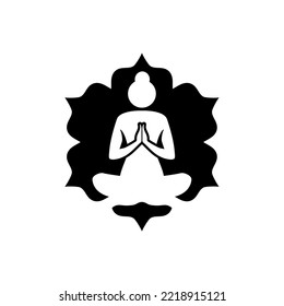 Yoga icon vector. relaxation meditation, mindfulness, concentration vector