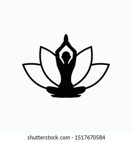 yoga icon vector sign symbol isolated