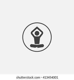 Yoga icon vector, solid illustration, pictogram isolated on white