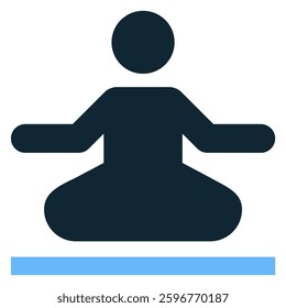 Yoga icon vector symbolizing relaxation, flexibility, and meditation. Perfect for fitness, wellness, and health-related designs.