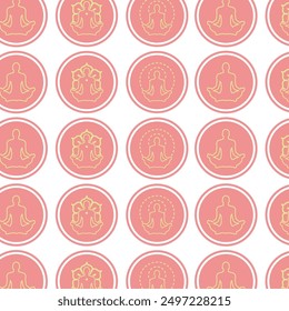 Yoga Icons pattern background Vector illustration