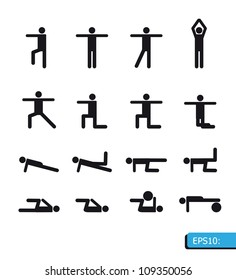 Pictograms Which Represent Yoga Exercise Stock Vector (Royalty Free ...