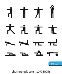 yoga icons set