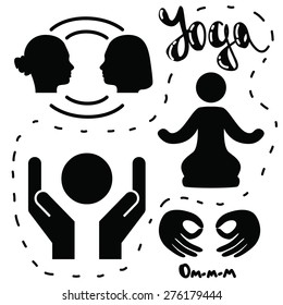Yoga icons set
