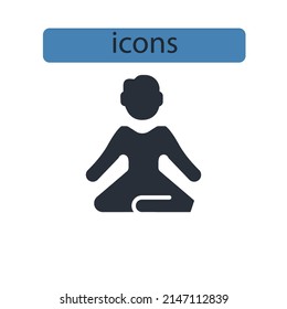 yoga icons  symbol vector elements for infographic web