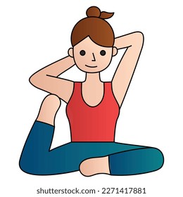 Yoga illustration design element for website, applications, icon, component, printing, document, poster design.