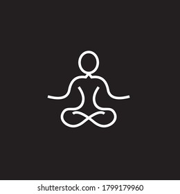 yoga illustration logo vector design logo or icon,female in lotus position,template flat design,