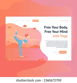Yoga Illustration, perfect for landing page, web header, feature, presentation, etc. suitable for yoga, Sport, Beauty and many more