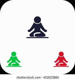 Yoga Illustration set. Blue, green, red icon.