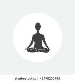 Yoga illustration, vector flat design symbol 