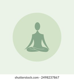 Yoga illustration, vector, flat design symbol green color