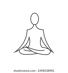 Yoga illustration, vector flat design symbol