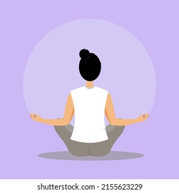 Yoga illustration vector graphics, good for inviting people to be healthy and care for health.