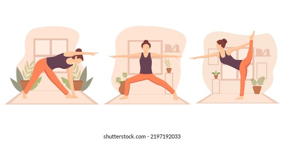 Diseño de Ilustración de Yoga bajo techo