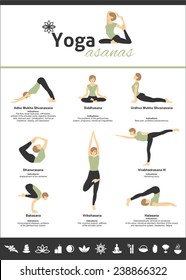 yoga infographic, zen icon