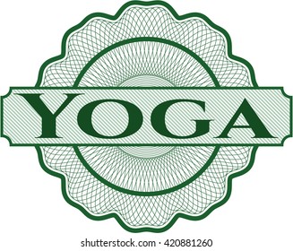 Yoga inside money style emblem or rosette