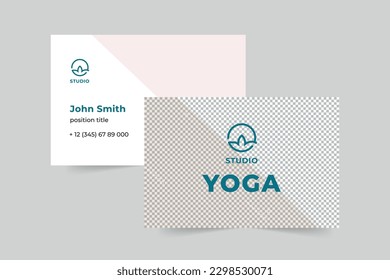 Yoga Instructor business card template. A clean, modern, and high-quality design business card vector design. Editable and customize template business card