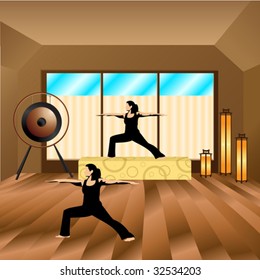Yoga Instructor and Student