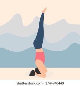 Yoga International Day 21 June Background. Vector Illustration EPS10