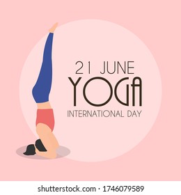 Yoga International Day 21 June Background. Vector Illustration EPS10