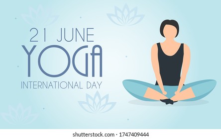 Yoga International Day 21 June Background. Vector Illustration EPS10