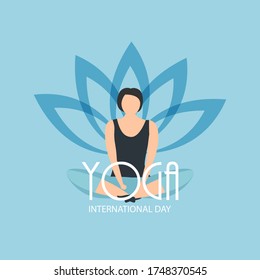 Yoga International Day 21 June Background. Vector Illustration EPS10